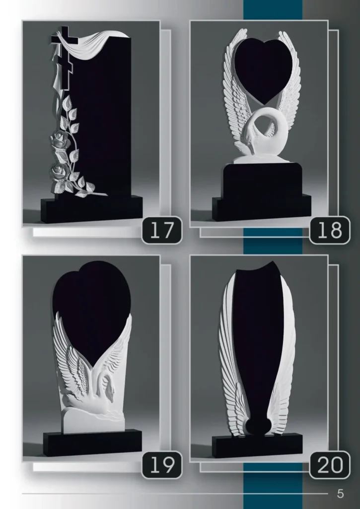 Каталог надгробных памятников из гранита, модели 17-20